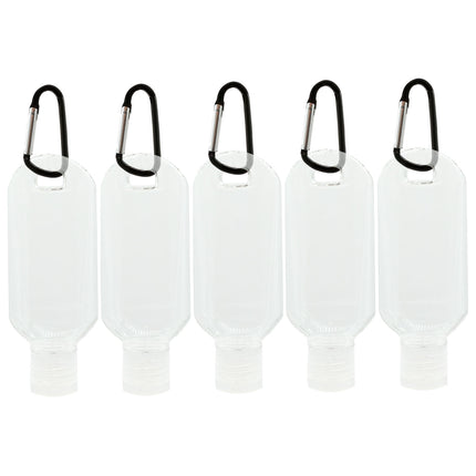 5 Travel Bottle Containers & Black Hooks