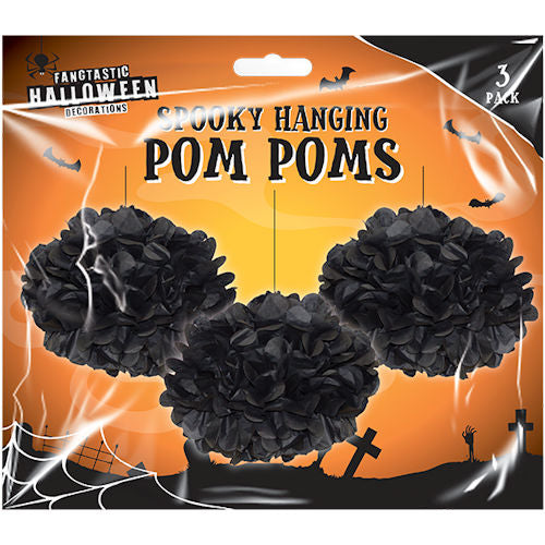 3 Halloween Pom Pom Decorations