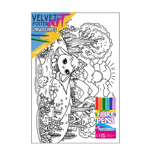 Landscapes Velvet Poster Art & Fibre Pens