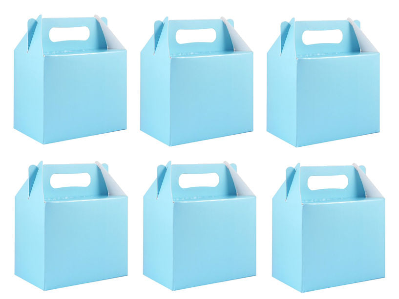 6 Baby Blue Party Lunch Boxes