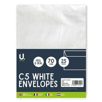 25 White C5 Envelopes
