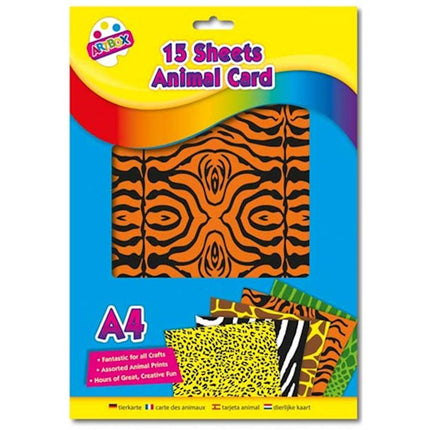 15 Animal Print A4 Card Sheets