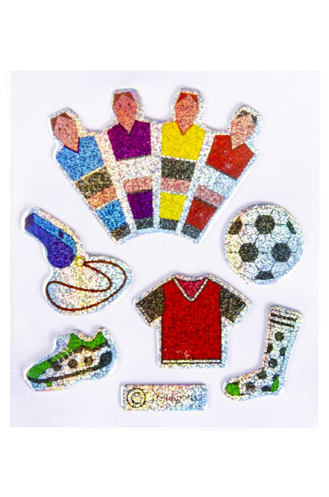 Football Metallic Shiny Sticker Sheet