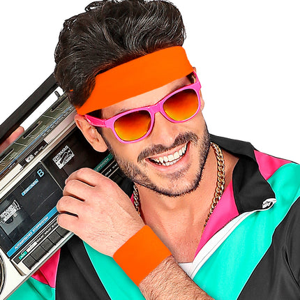 Pair of Neon Orange Wristbands