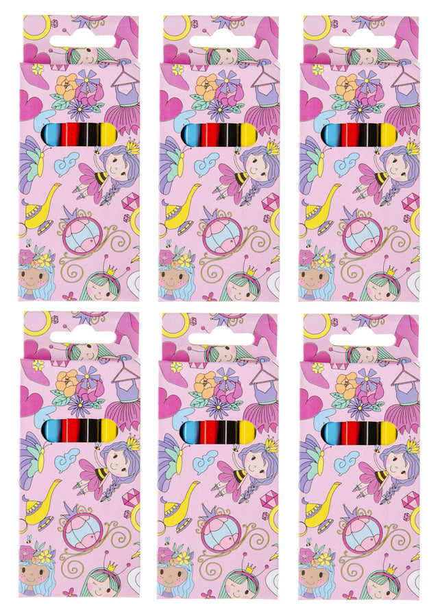 6 Princess Halfsize Colouring Pencils