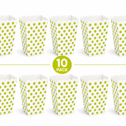 10 Gold Polka Dot Scalloped Treat Boxes