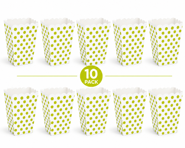 10 Gold Polka Dot Scalloped Treat Boxes