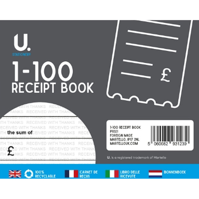 1-100 Receipt Book
