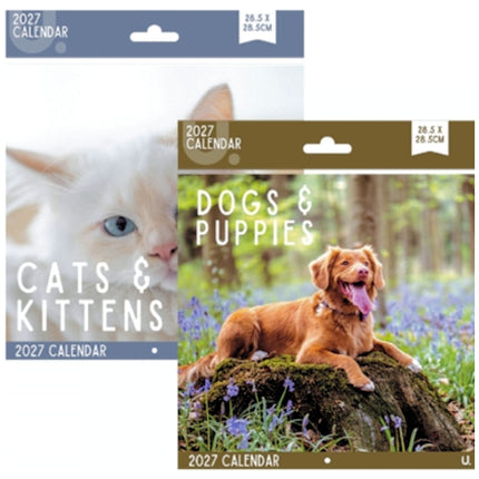 2027 Square Calendar Cats / Dogs