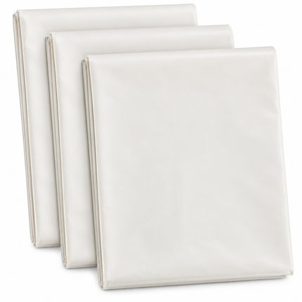 3 White Disposable Paper Tablecloths