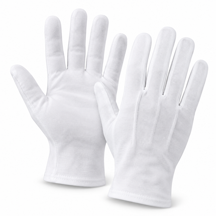 4 White Cotton Gloves (Pack)