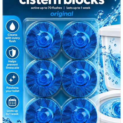 6 Blue Toilet Cistern Blocks