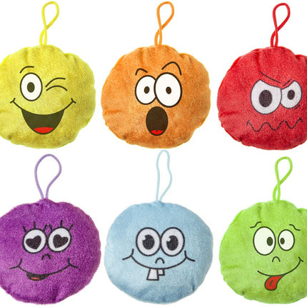 Funny Face Hanging Plush Accessory - 6 Pack