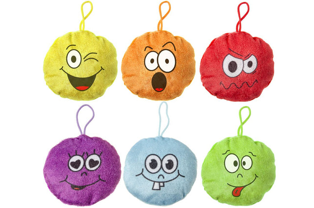 Funny Face Hanging Plush Accessory - 6 Pack