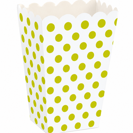 10 Gold Polka Dot Scalloped Treat Boxes