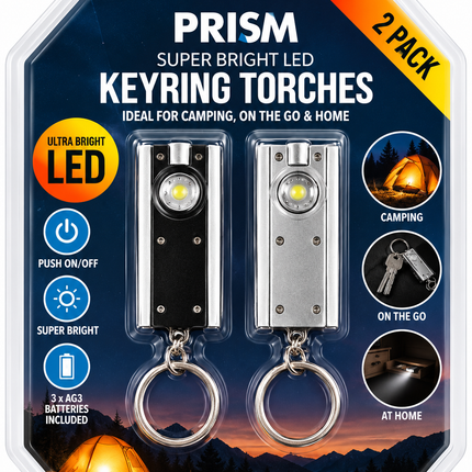 2 LED Keyring Torches