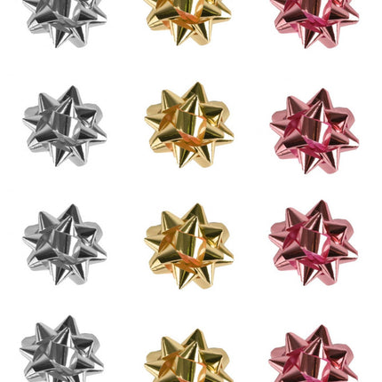 20 Medium Rose Gold, Silver & Gold Foil Bows