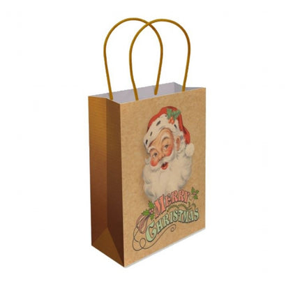 6 Traditional Santa Paper Handle Bags