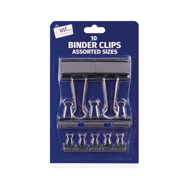 10 Assorted Size Binder Clips