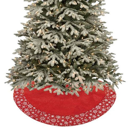 Metallic Snowflake Christmas Tree Skirt