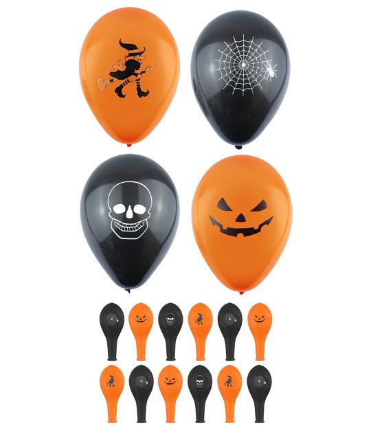 12 Halloween Latex Balloons