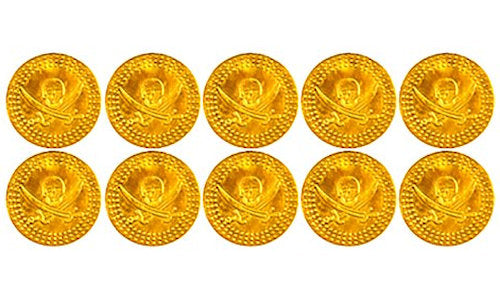 72 Gold Plastic Pirate Coins