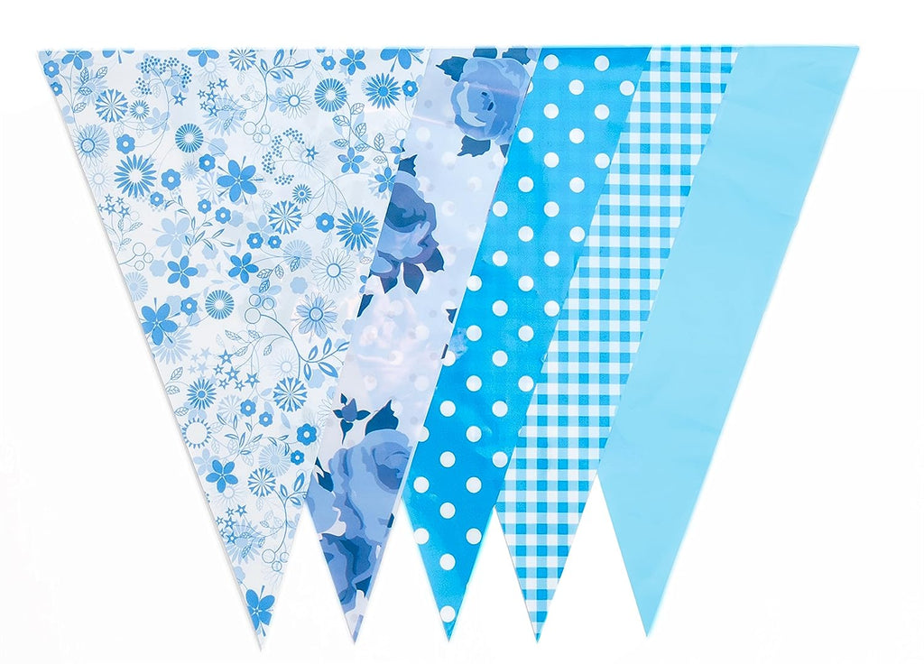 Blue Vintage 10m Triangle Bunting