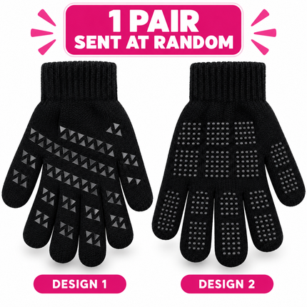 Black Ladies Gripper Gloves