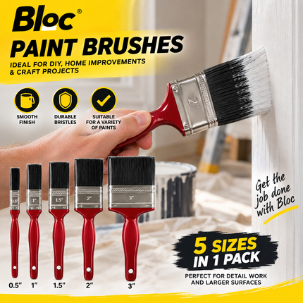 5 Assorted Paint Brushes