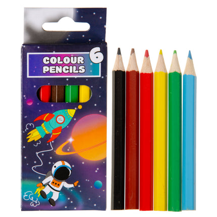 6 Space Halfsize Colouring Pencils