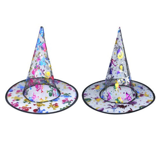 Childs Black Multicoloured Witches Hat