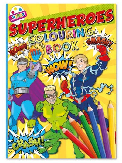 Superhero Colouring Book & Stickers