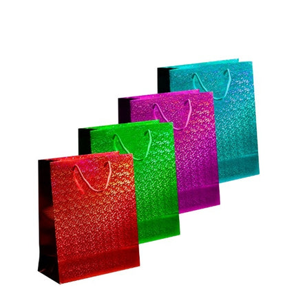 Coloured Holographic Medium Gift Bag