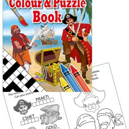 6 Pirate Colour & Puzzle Books