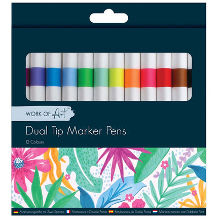 12 Dual Tip Marker Pens