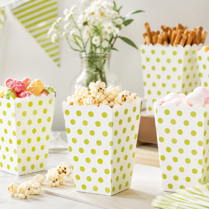 10 Gold Polka Dot Scalloped Treat Boxes