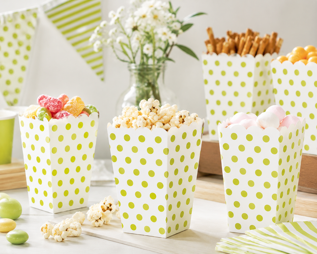 10 Gold Polka Dot Scalloped Treat Boxes