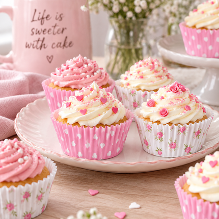 60 Mother's Day Printed Cupcake Cases