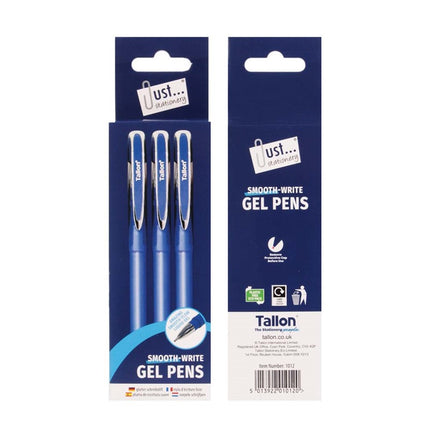 3 Luxury Blue Smooth Write Pens