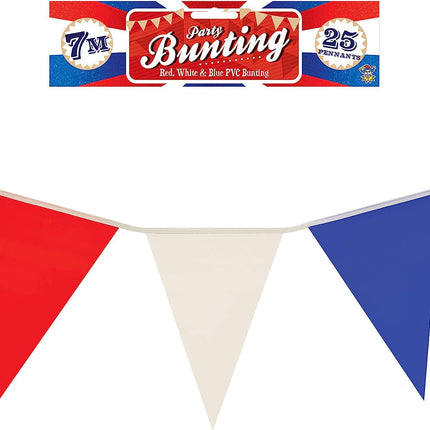 Red, White & Blue 7m Triangle Flag Bunting
