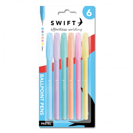 6 Pastel Triangular Ballpoint Pens