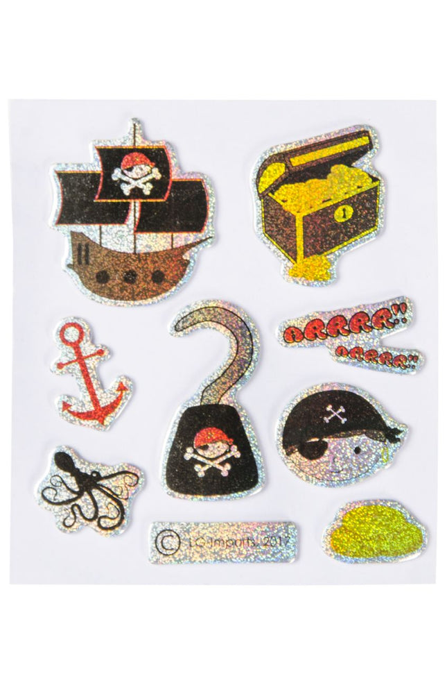 Pirate Metallic Shiny Sticker Sheet