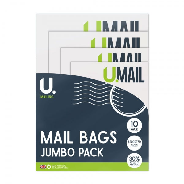 10 Assorted Size Jumbo Mailing Bags
