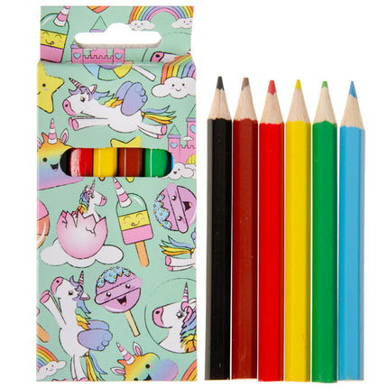 6 Unicorn Halfsize Colouring Pencils