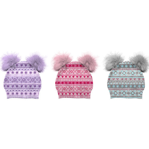 Girls Lurex Pom Pom Trim Hat