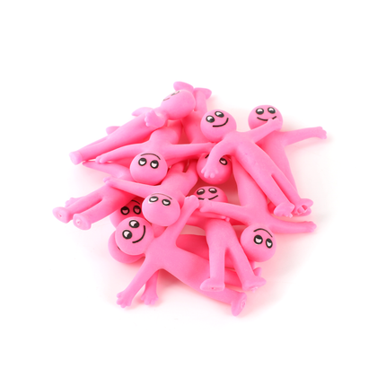12 Pink Stretchy Smiley Men
