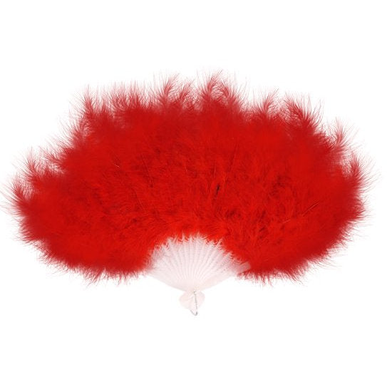 Deluxe Red Feather Fan