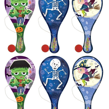 6 Halloween Wooden Paddle Bats