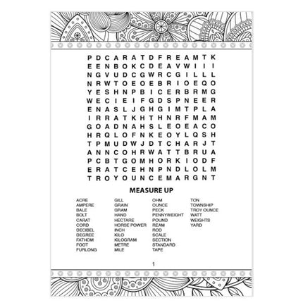 A4 Colouring Word Search Book