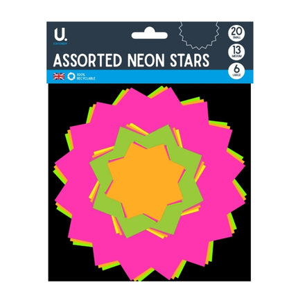 39 Assorted Neon Stars